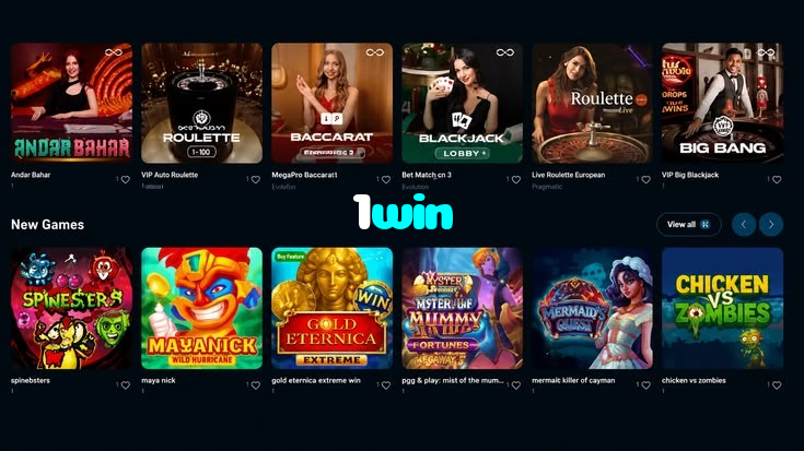 1win casino presented on mobile device in Pakistan with slots and live games